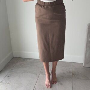 Gracia‎ Midi Length Ponte Fabric Pencil Skirt Pockets Career 90s Y2K